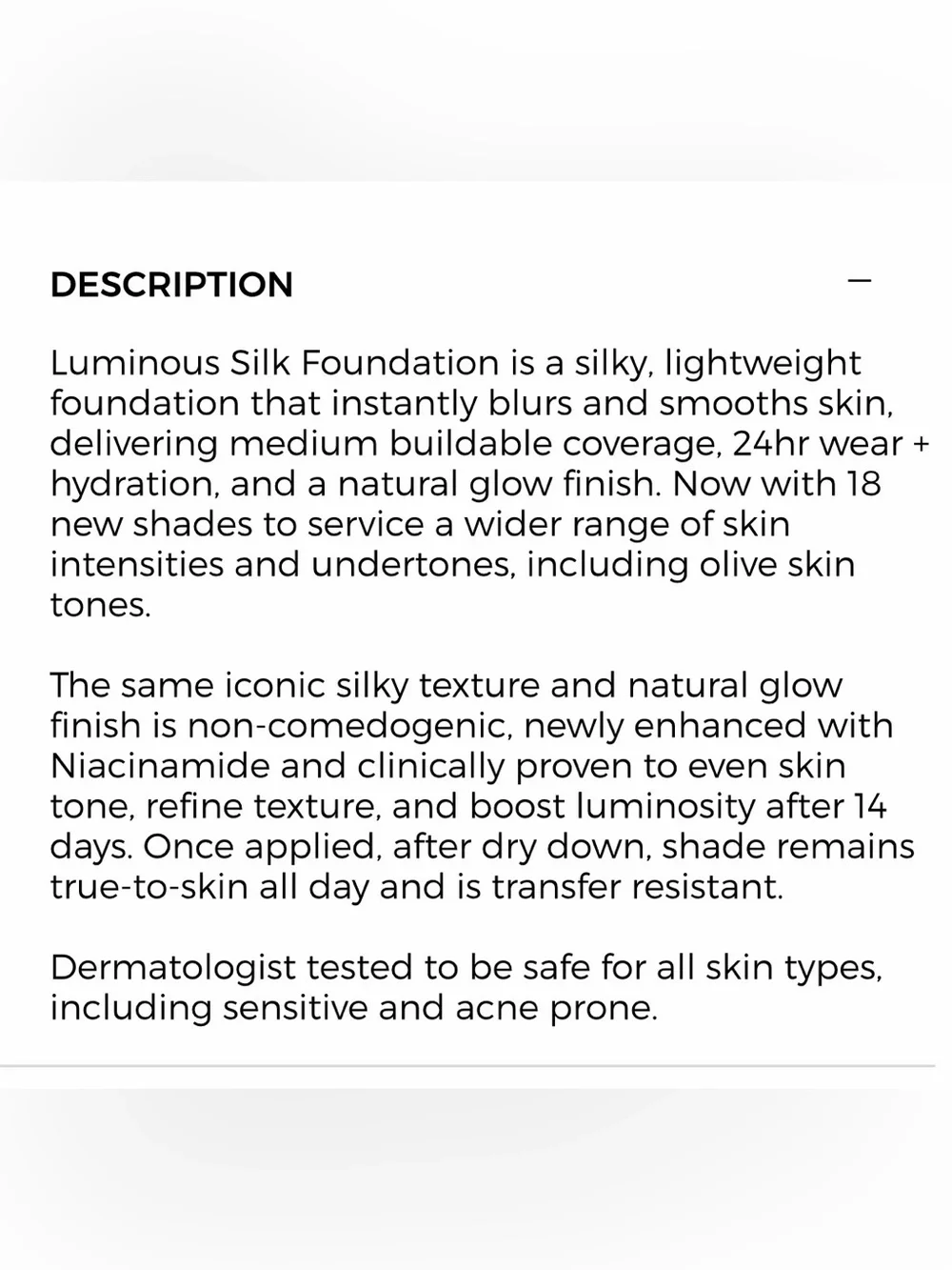 ARMANI - LUMINOUS SILK NATURAL GLOW BLURRING FOUNDATION shade 4.5